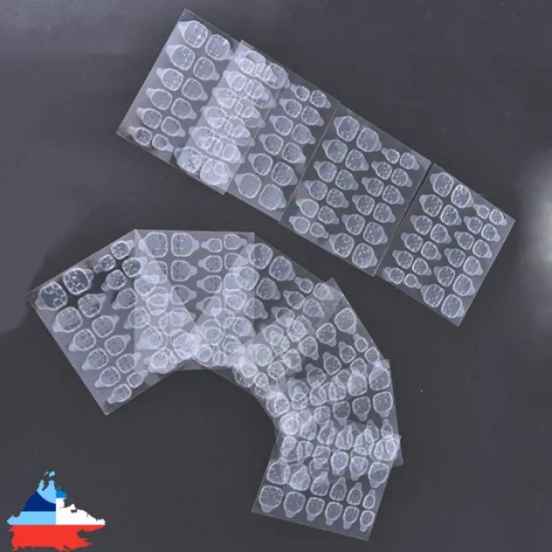 READY STOCK Fake nail 24 stickers Nail glue Very sticky doublesided tape Fake Nail Stickers