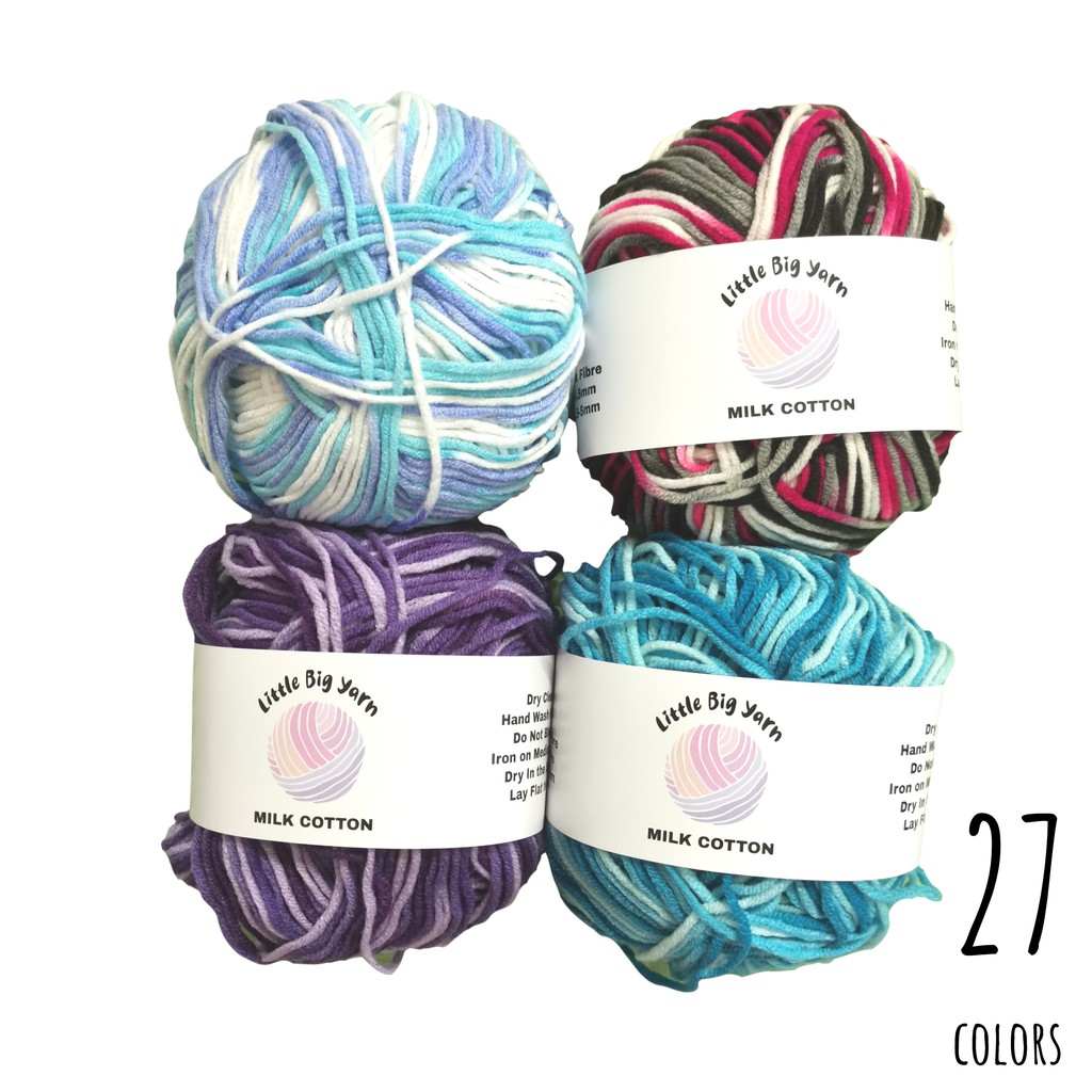 [1] 50g 5 Ply Variegated Milk Cotton Yarn Mix Color Multicolored