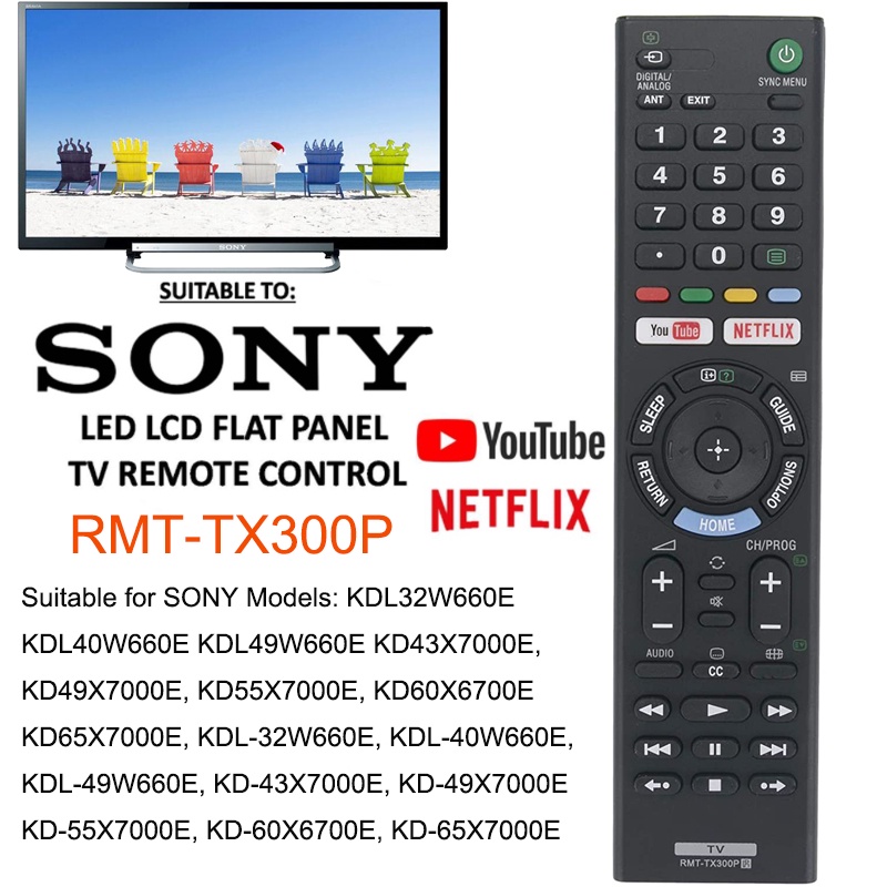 SONY RMTTX300P REMOTE CONTROL for Sony BRAVIA TV SMART TV YOUTUBE