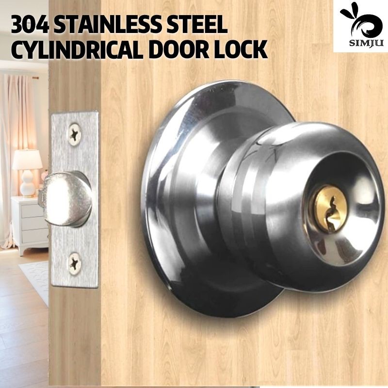 SIMJU Cylindrical Door Lock Stainless steel 304Tombol Pintu Bulat (High ...