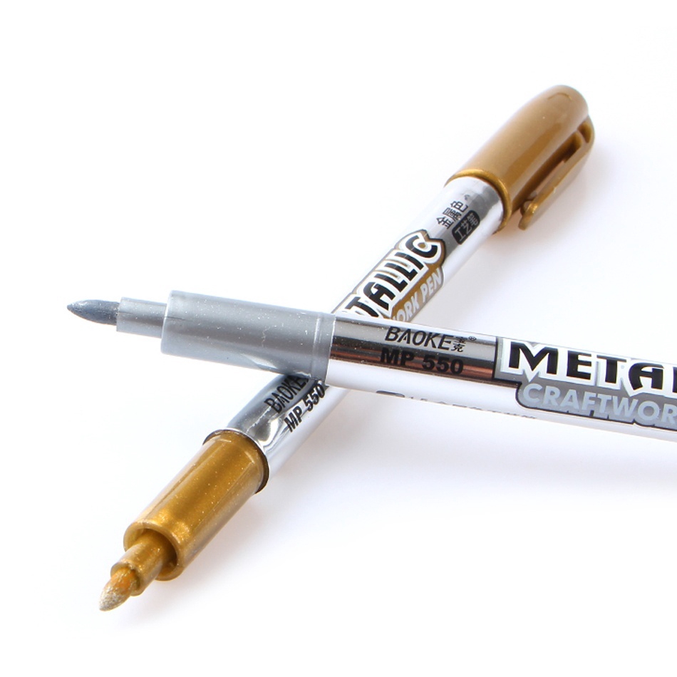 Metallic Markers Pen Gold and Silver Art Design 1.5mm Paint Pen Student