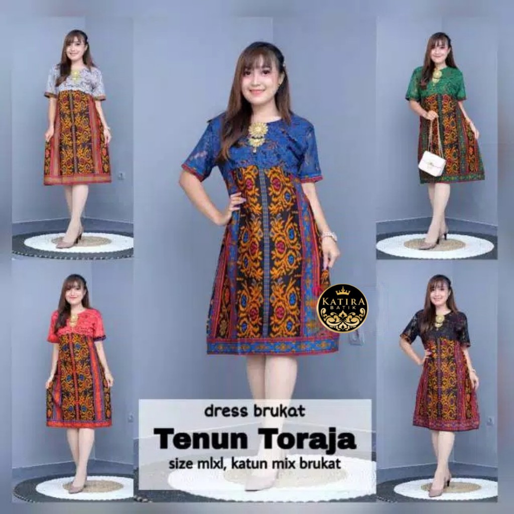 Dress Brokat Campur Batik Di Malaysia