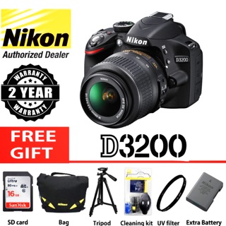 Nikon D3200 18-55mm VR II 24MP + extra battery original ( 2 years warranty )