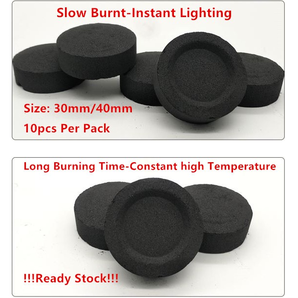 Charcoal Tablets for MultiPurpose Use 33mm/40mm Quick Light Coal