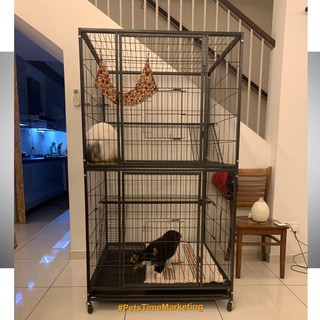 (Saiz XXL) Sangkar Kucing 2 Tingkat Besar / Big Cat Cage 2 Level Large ...