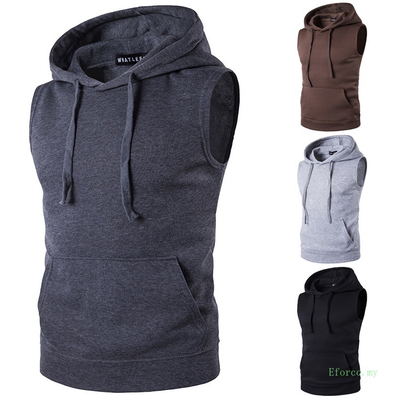 plain sleeveless hoodie