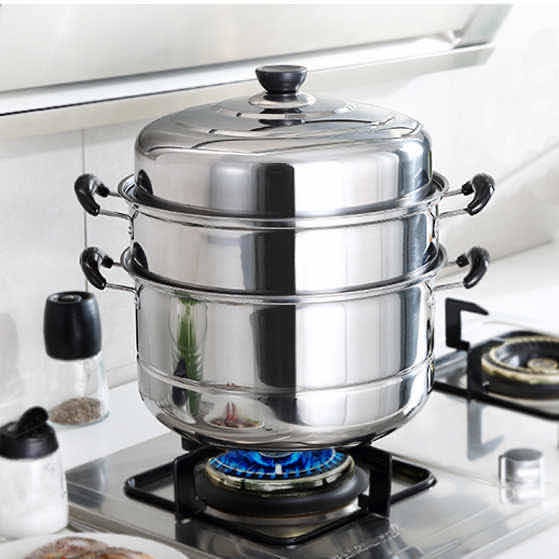 Stainless Steel Steamer Tiga Lapisan Double 2 Layer Tebal Steamer Sup ...