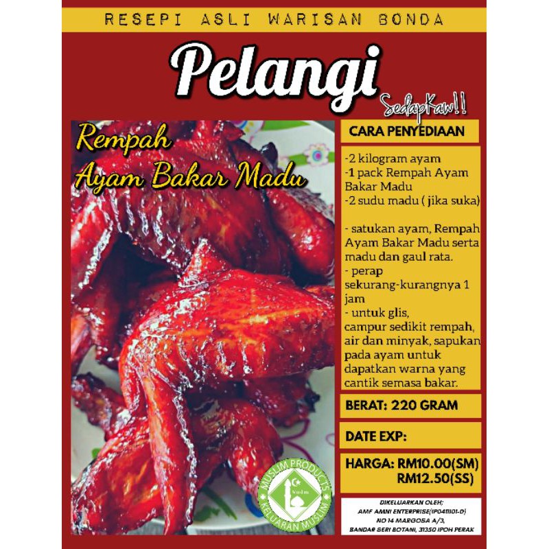 Buy Rempah Ayam Bakar Madu Pelangi  SeeTracker Malaysia