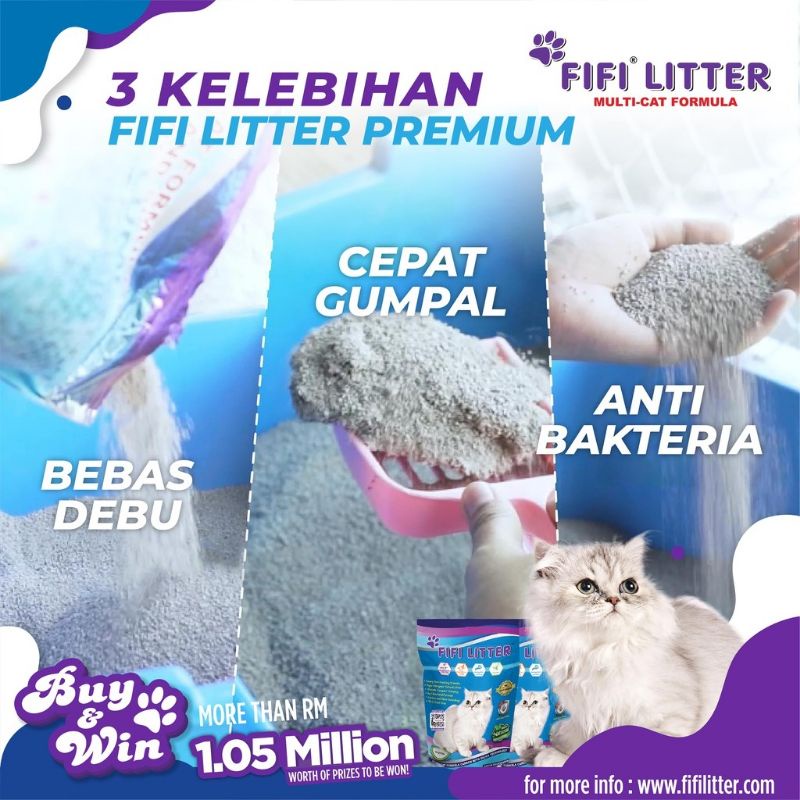 Buy 🔥 [3 BAG RM66] 🔥FIFI LITTER PREMIUM CAT LITTER 10L 