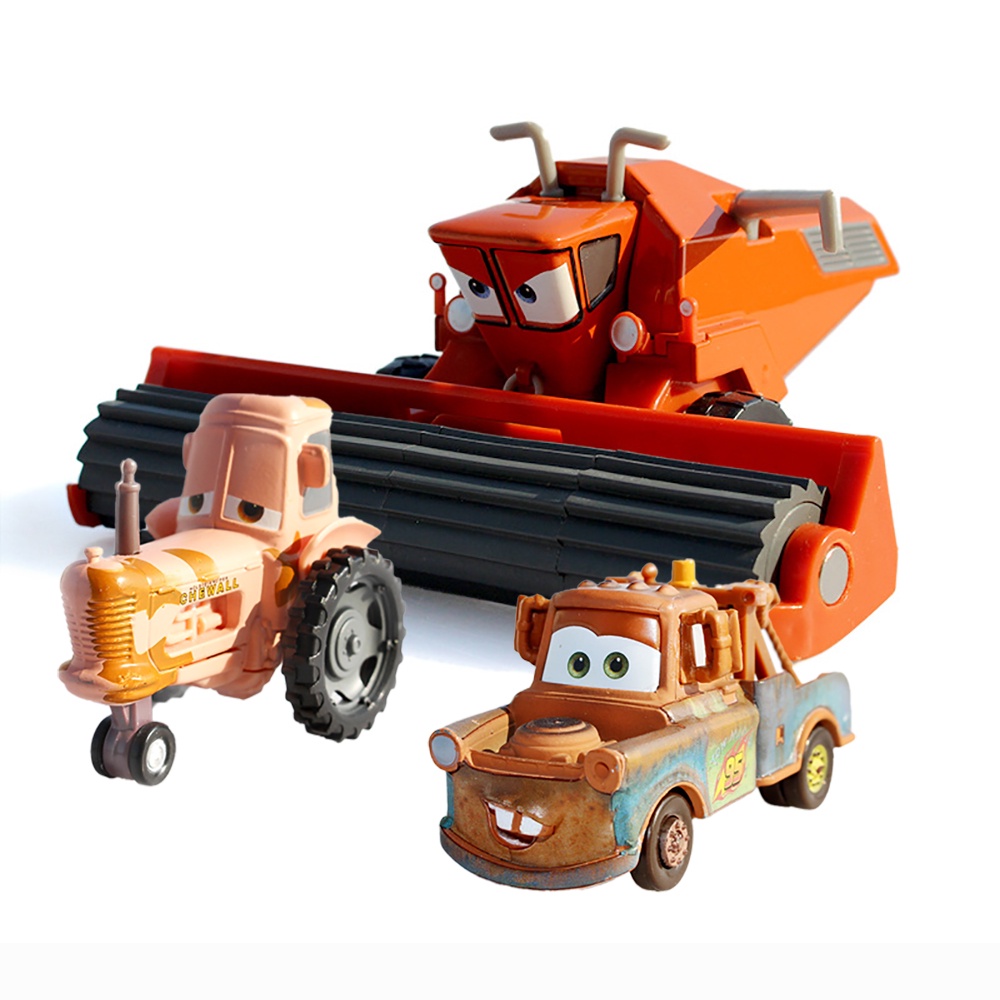 3Pcs Cars Movie Toys Frank & Tractor Diecast Toy Car 1:55 Loose Kids Toy Vehicles McQueen Toys Car Firetrucks