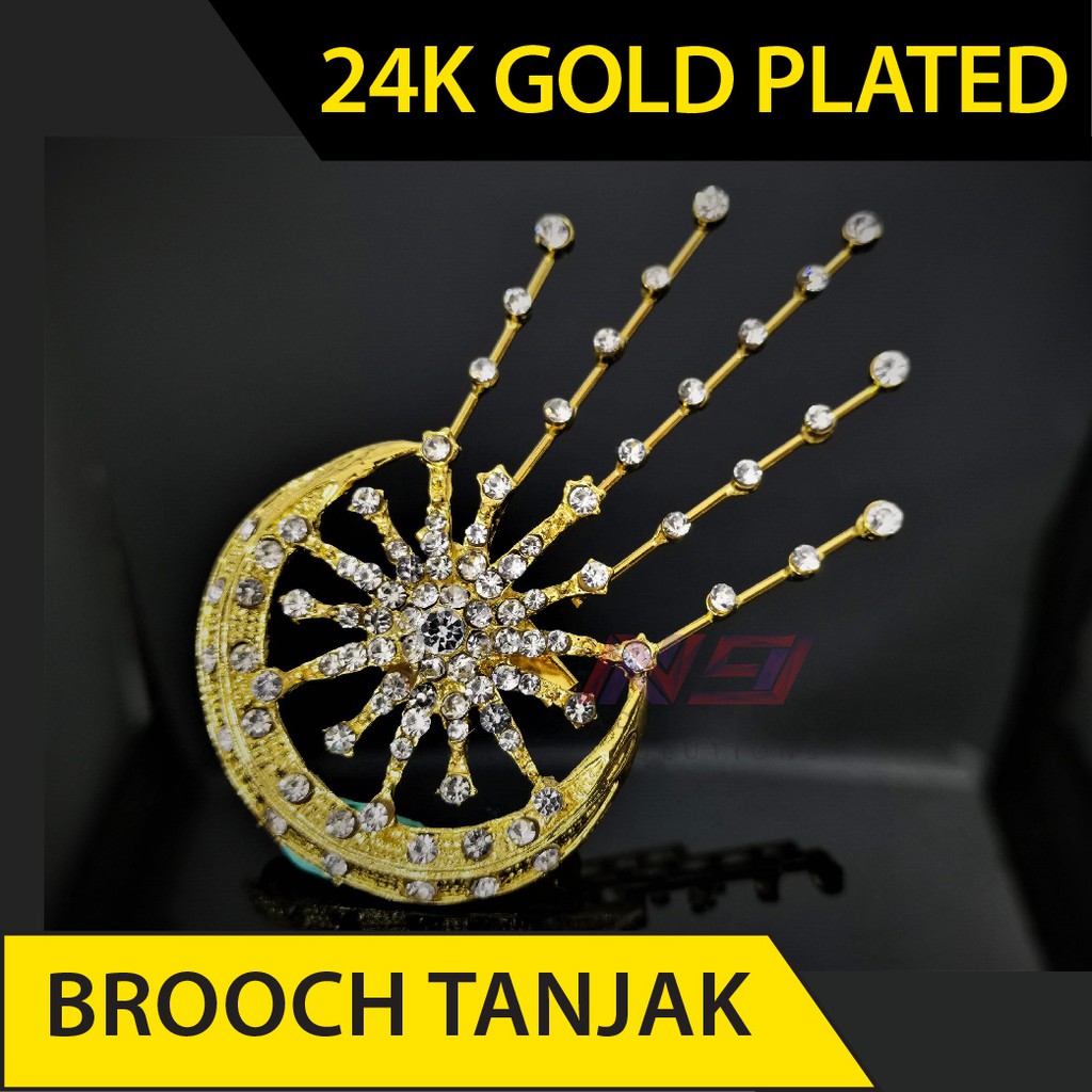 Brooch Tanjak Songkok With Pin Emas 24k Gold Plated BT6G Shopee