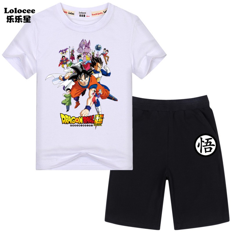 Boys Dragon Ball Z Goku Fighting T Shirt And Shorts 2pcs Clothes Set Shopee Malaysia - vegetto blue t shirt roblox