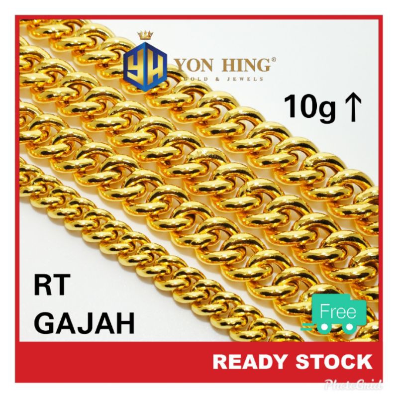 Buy Rantai Tangan Gajah Padu Separa Padu Emas 916 Seetracker Malaysia