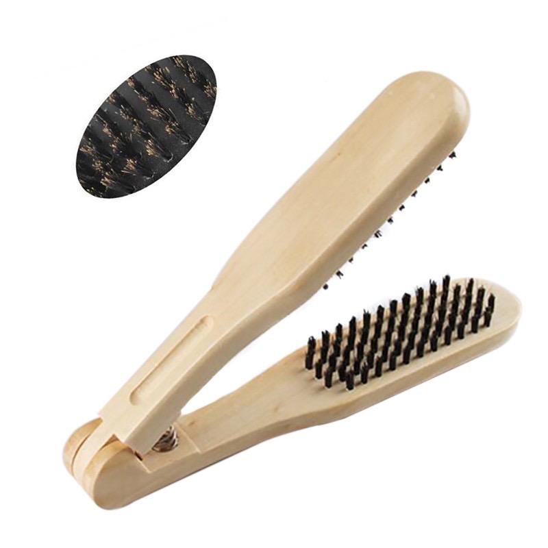 Wooden Double Hair Straightening Brush Comb Shopee Malaysia