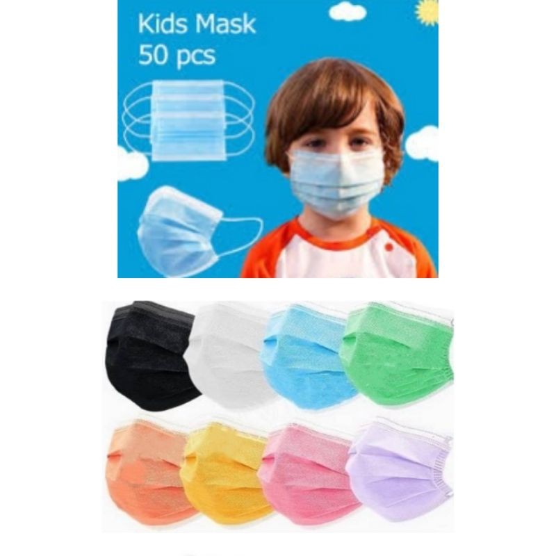 3PLY Face Mask Budak50pcs Kids Mask Baby Mask Budak Mask Blue/Hitam ...