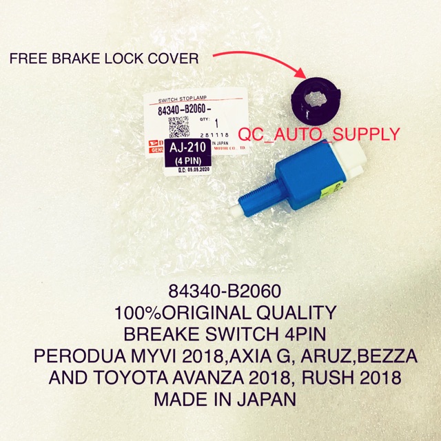 84340-B2060 ORIGINAL BRAKE SWITCH (FREE BRAKE LOCK COVER) FOR PERODUA ...