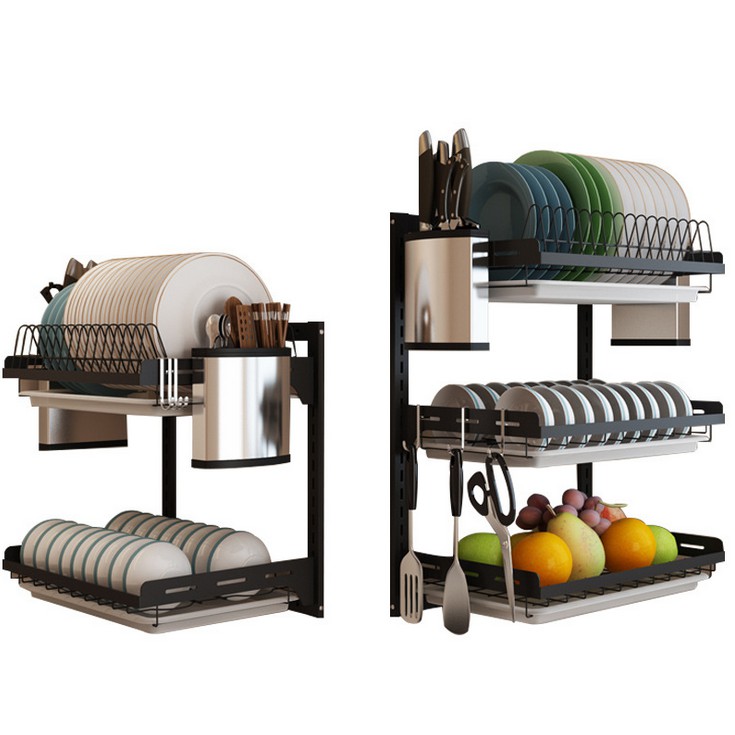 Rak Pinggan Mangkuk Dapur Besi Tebal Kukuh Stainless Rak Pinggan Mangkuk Dapur Besi Tebal Kukuh Stainless