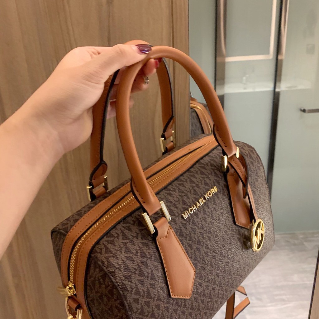 ∋Michael Kors MK Boston Handbag Sling bag Shoudler Leather Crossbody Casual  | Shopee Malaysia