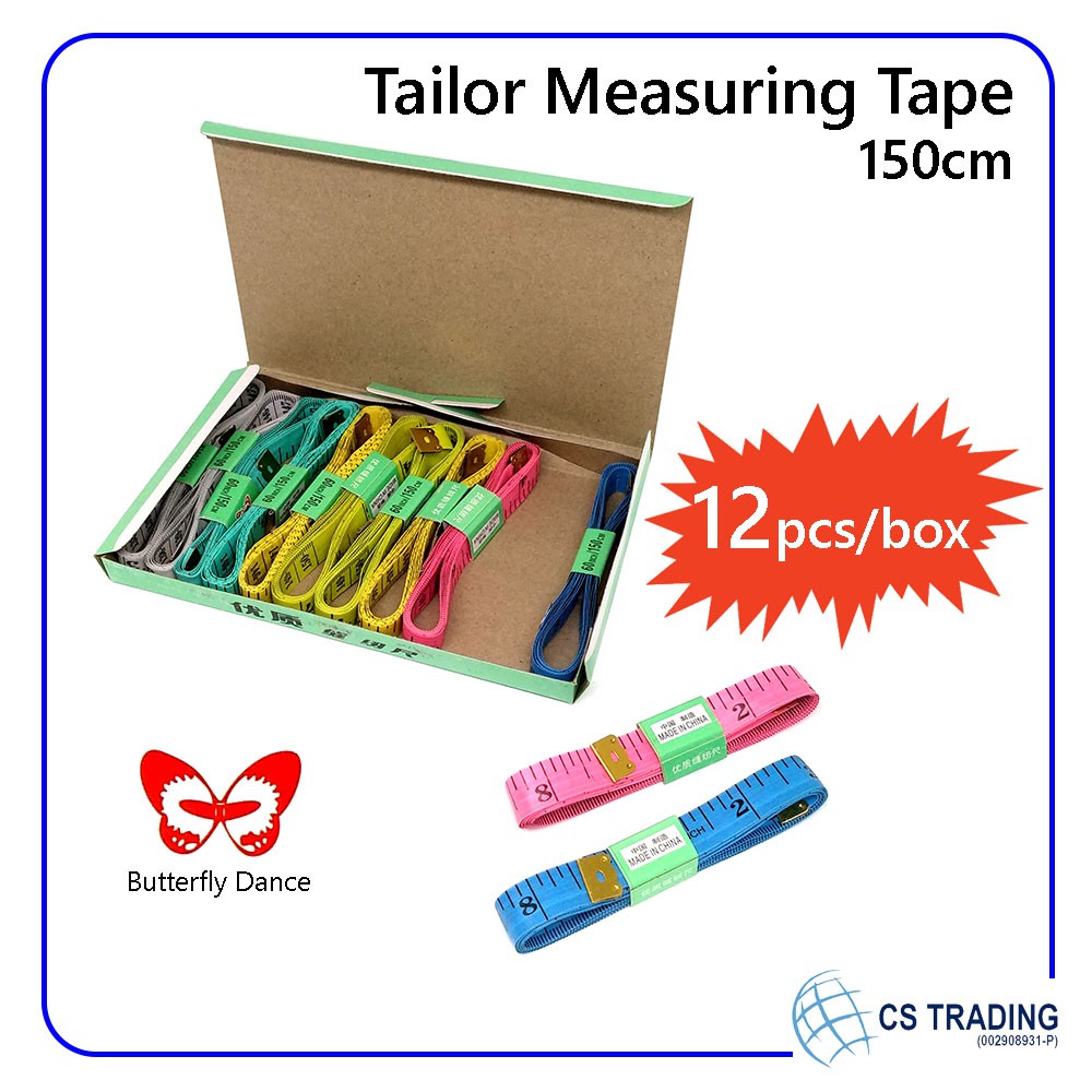 12 x Pita Pengukur/ Tailor Tape/ Measuring Tape 150cm