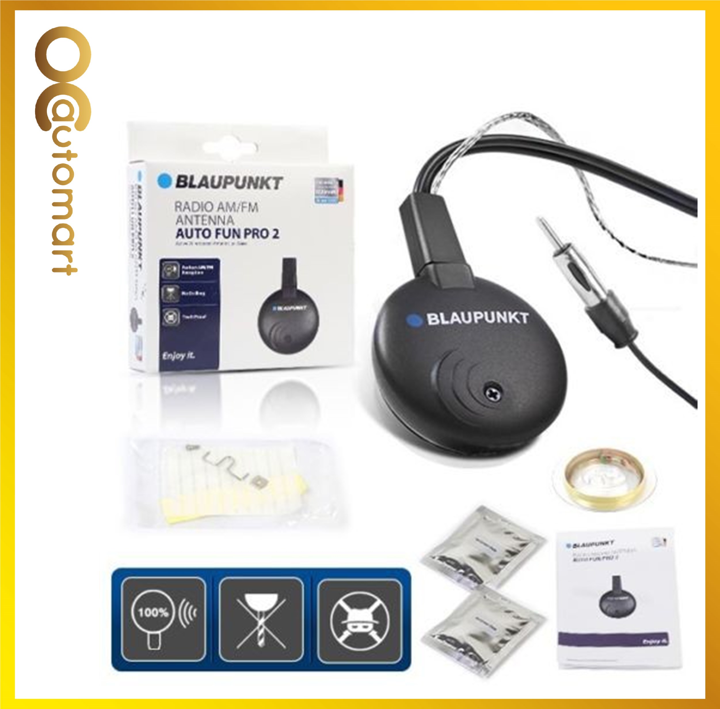Blaupunkt Antena Kereta Auto Fun Pro 2 Radio FM AM Antenna Active 