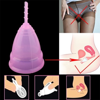 Useful Soft Cup Silicone Menstrual Cup Big And Small Sizes Three Colors