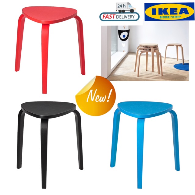 Ikea Kyrre Wood Stool Chairs 1pcs Bangku Kayu Shopee Malaysia