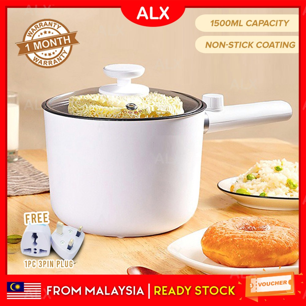 ALX Nano Ceramic 1.5L Electric Cooker Food Grade Non-Stick Coating Hot Pot Multicooker Kitchen Periuk Seramik 陶瓷锅 不粘锅