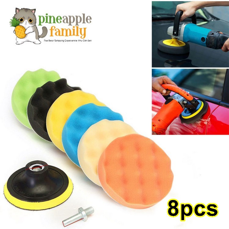 12pcs/set Auto Car Sponge Polishing Waxing Buffing Pads Tool Kit Compound New 