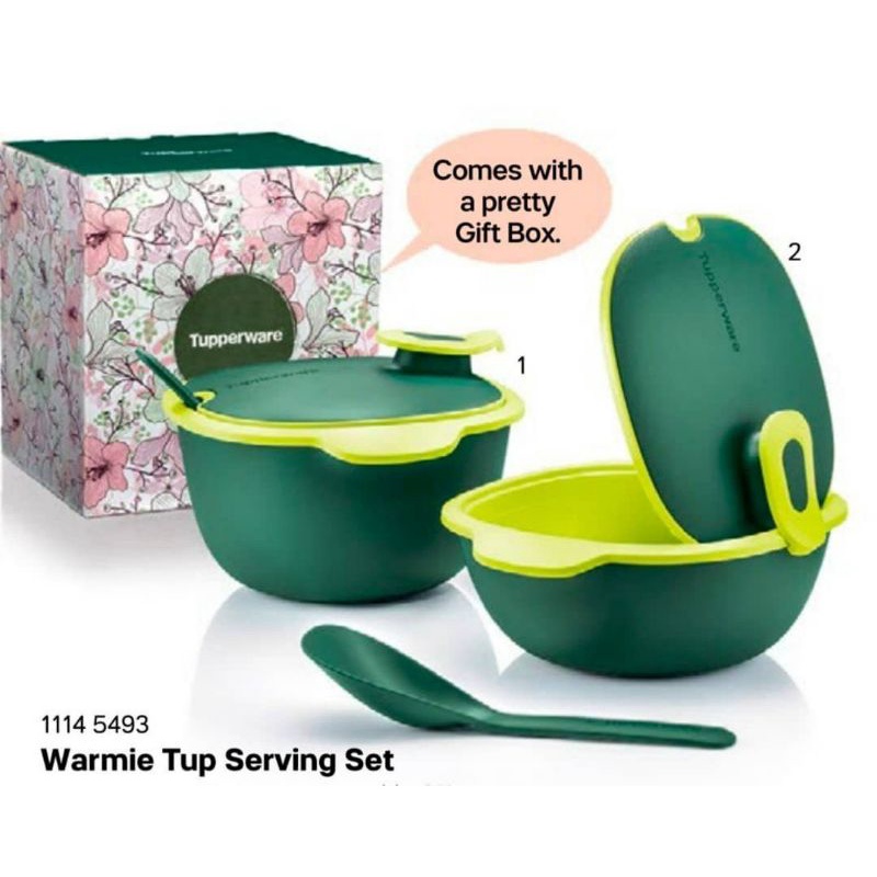 TUPPERWARE WARMIE TUP EMERALD SERVING SET