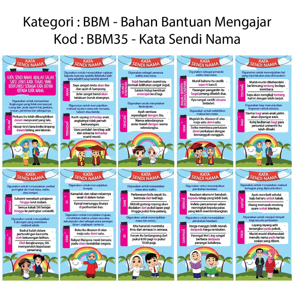 Poster Carta Kata Sendi Nama Bahasa Melayu Bbm Shopee Malaysia My Xxx