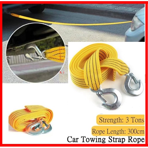 PUCHONG 3 Meter 3 Ton Car Towing Rope Towing Strap Belt Tow Rescue Rope ...