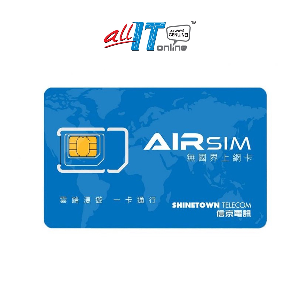 AIRSIM Official Global Roaming Sim Card Preloaded with RM50 credit