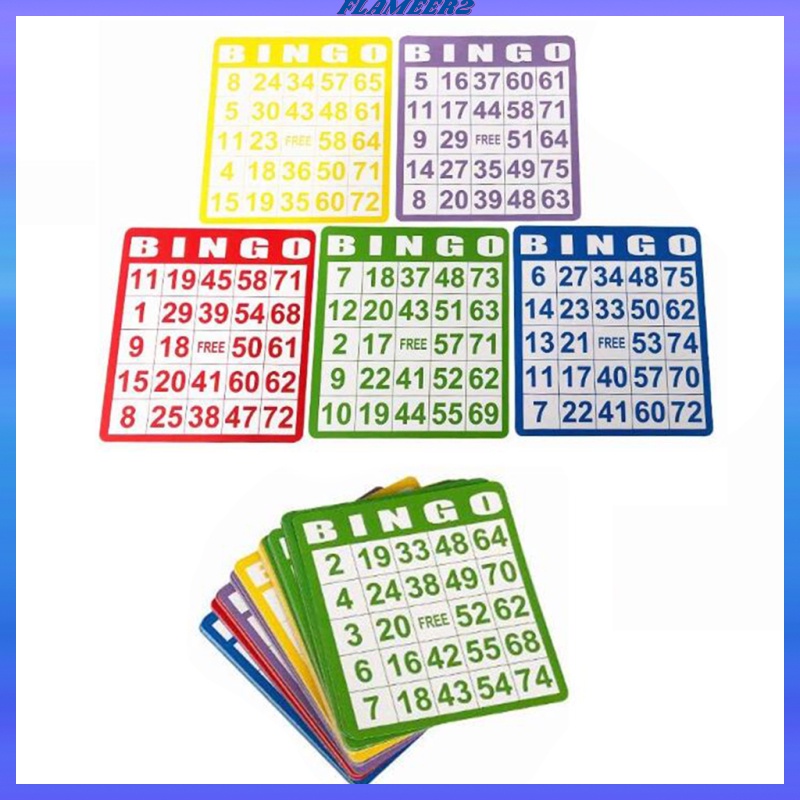 [FLAMEER2] 100pcs Bingo Paper Game Cards Bingo Cards 5 Colors | Shopee ...
