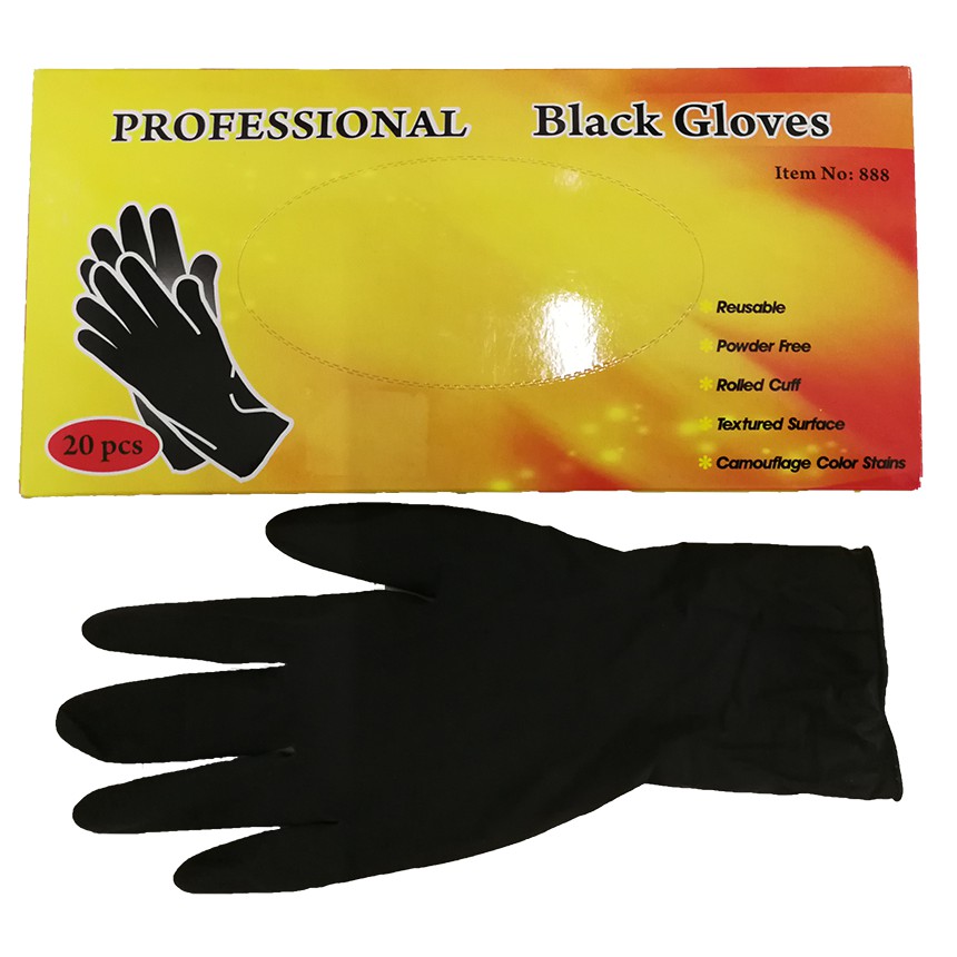 Professional Disposable Black Latex Glove Gloves (20Pcs) Shopee Malaysia