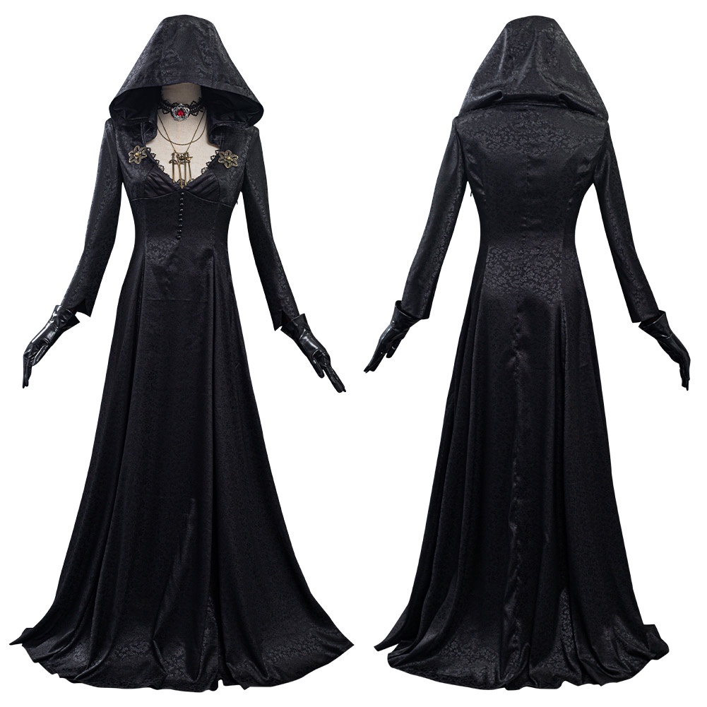 In Stock Evil Village Cosplay Costume Vampire Lady Dress Outfits Halloween Carnival Suit