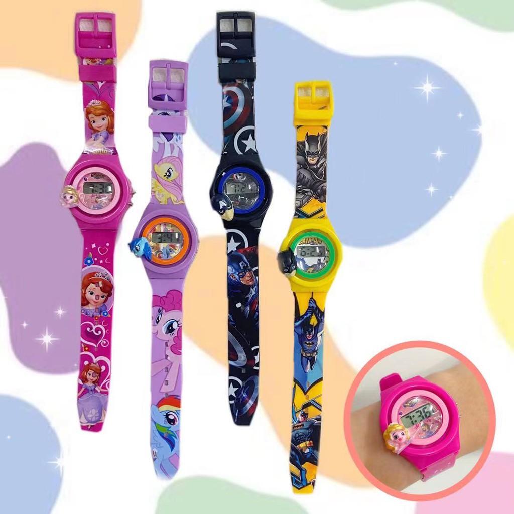 Cartoon Kids Digital Watch Jam Tangan Kanak 卡通造型儿童手表