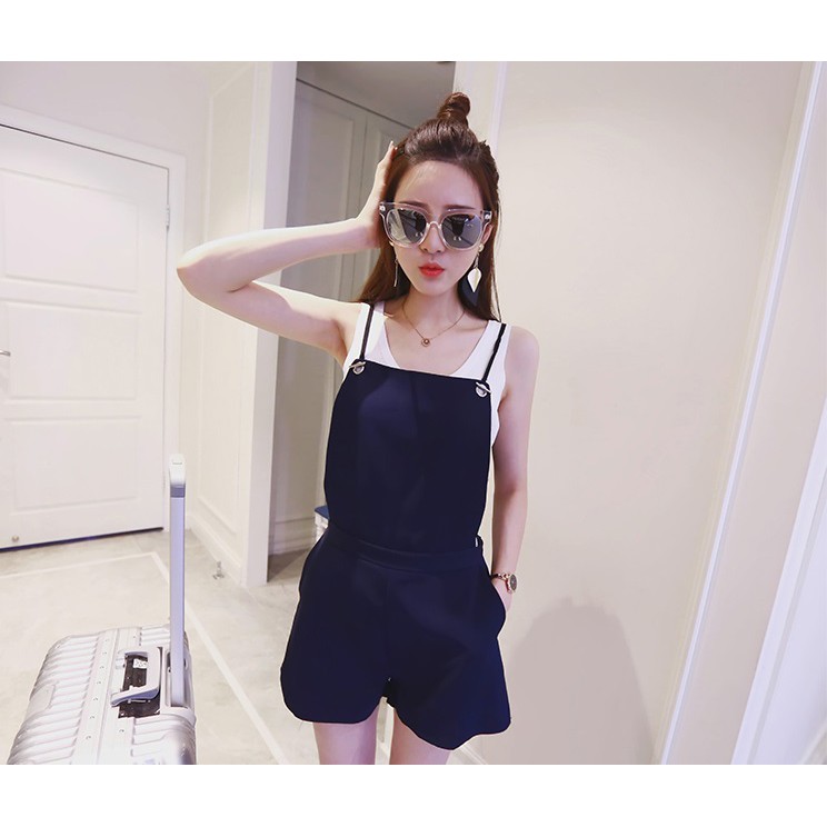 S202 - Korean Fashion Casual Shoulder-Strap Jumpsuit (Size M)