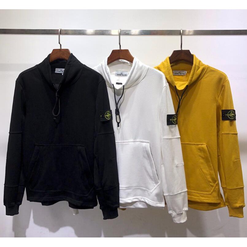 stone island drawstring neck sweatshirt