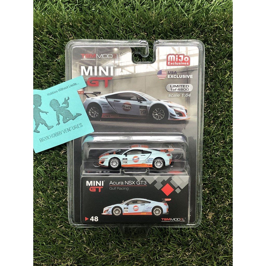 Mini GT Acura NSX GT3 Gulf Racing Livery #48 Mijo Exclusive Limited 1:64 