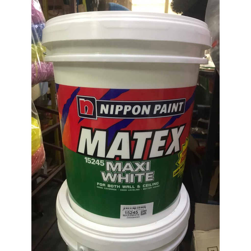 Nippon Paint Super Matex Maxi White L Cat Putih Pekat Liter Dinding Dalaman