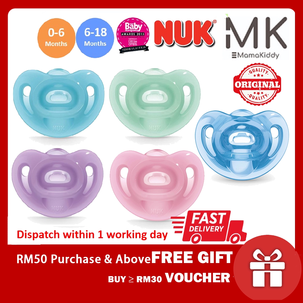 NUK Sensitive Orthodontic Pacifiers Baby Soother 06m or 618m Shopee