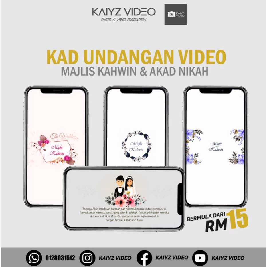 KAD KAHWIN DIGITAL TERBARU | MAJLIS KAHWIN & AKAD NIKAH | Shopee Malaysia