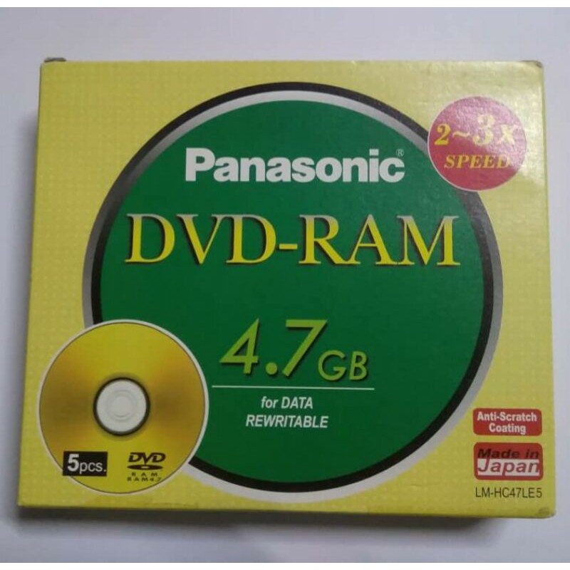 Panasonic DVD-RAM 4.7GB 2-3x speed~Anti Scrath~ Shopee Malaysia