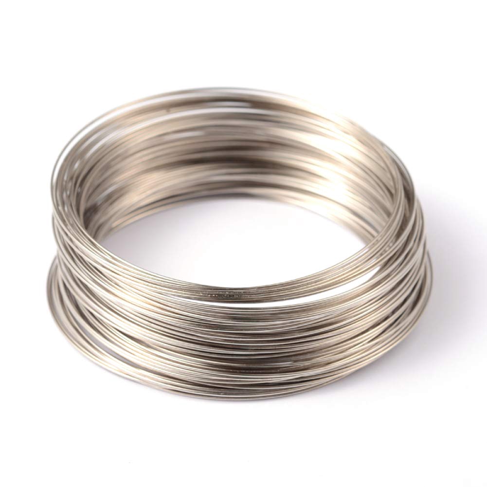 100 Loops Jewelry Beading Wires 0.5mm Platinum Steel Memory Wire for Bracelet Necklace Jewelry Making