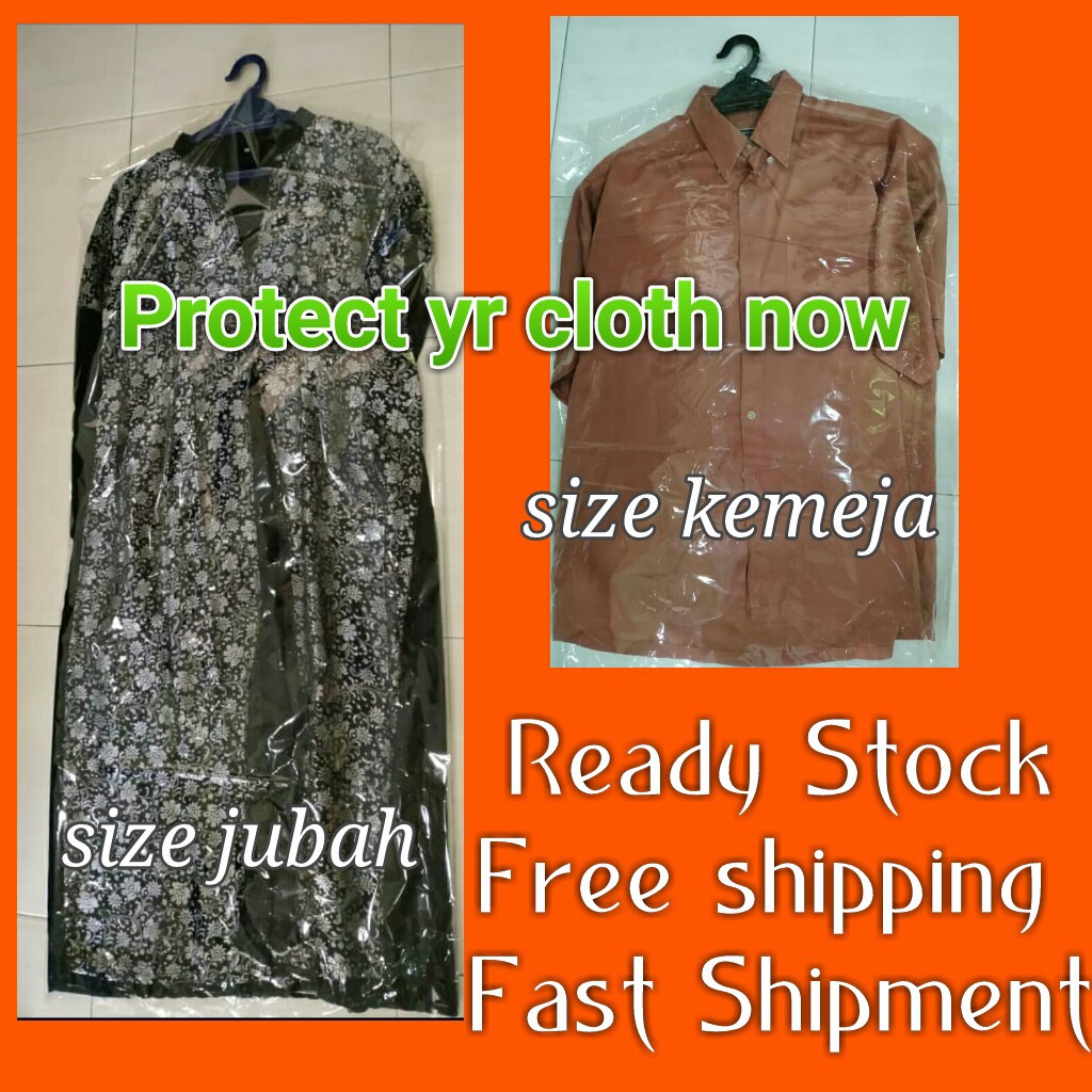 10pcs Plastik PP transparent cover baju kemeja baju 10pcs Plastik PP transparent cover baju kemeja baju