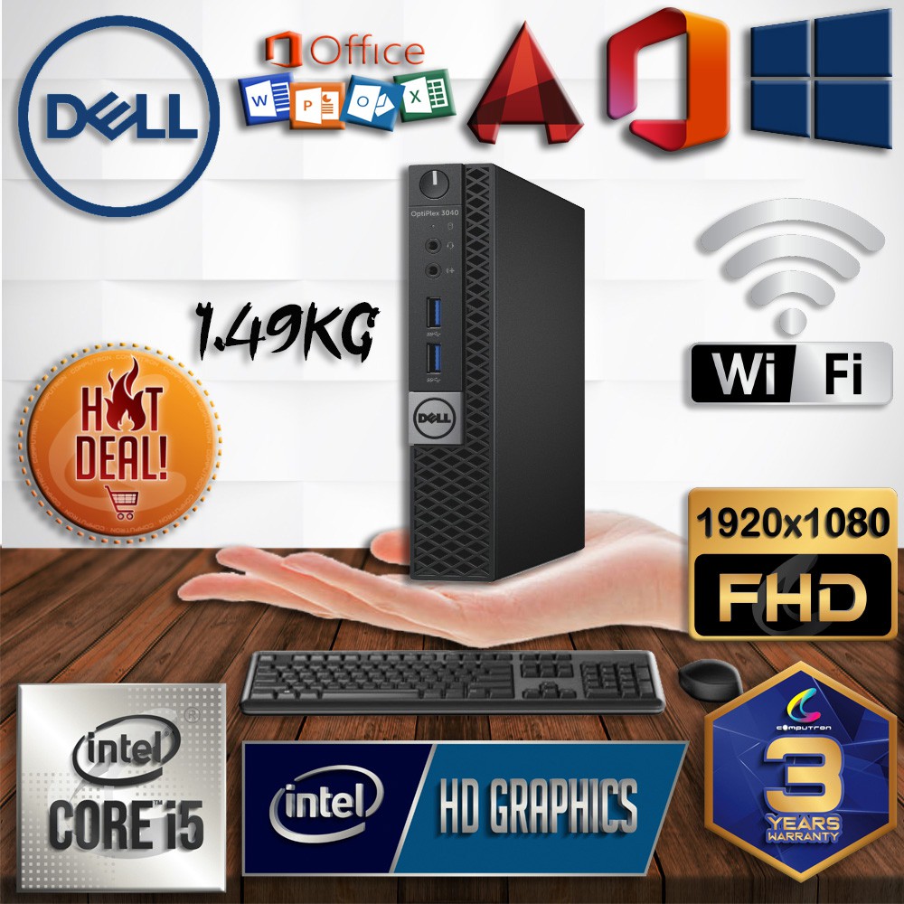 Dell Optiplex 3040 Micro Mini Pc Intel Core I5 6500 Quad Core 16gb Ddr3 512gb Ssd Win10 Pro Genuine Wifi Shopee Malaysia