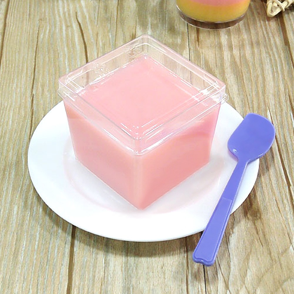 40X Mini Small Plastic Cube Disposable Dessert Cup Cube Sauce Starter Party 