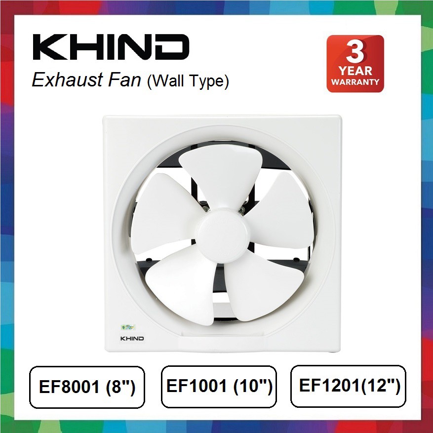 Khind Exhaust Fan Wall Type EF8001 EF1001 EF1201 / Ventilation Fan