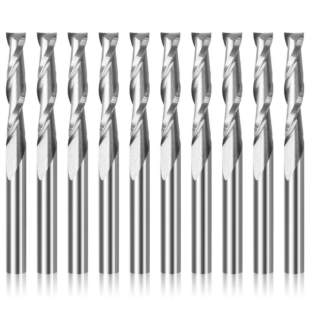 10PCS 2.5mm single Flute Carbide End Mills 1/8" shank engraving for acrylic MDF 