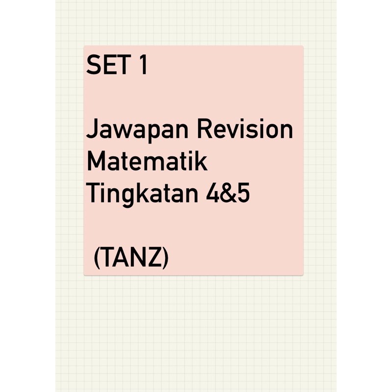 Set 1 Soalan Revision Matematik Tingkatan 4 5 Beserta Jawapan Shopee Malaysia
